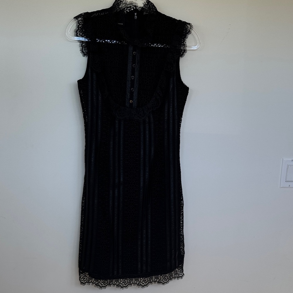 Pinko Black Lace Mini Dress